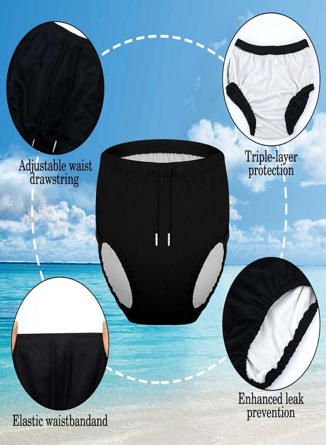 Glitopper 2 Pcs Youth Swim Diaper Special Needs Reusable Cloth Diaper Covers Waterproof Incontinence for Swimming,Unisex(Black,10-12t) - Image 2